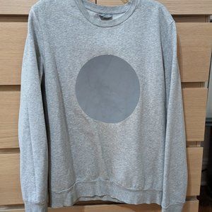 COS Men's Crewneck Sweatshirt in Light Gray with Gray Circle Large